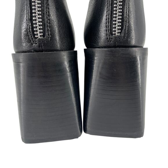 Urban Outfitters Charli Square Toe Boot Black Leather Y2k Style EU 38 US Size 7 - Picture 12 of 13